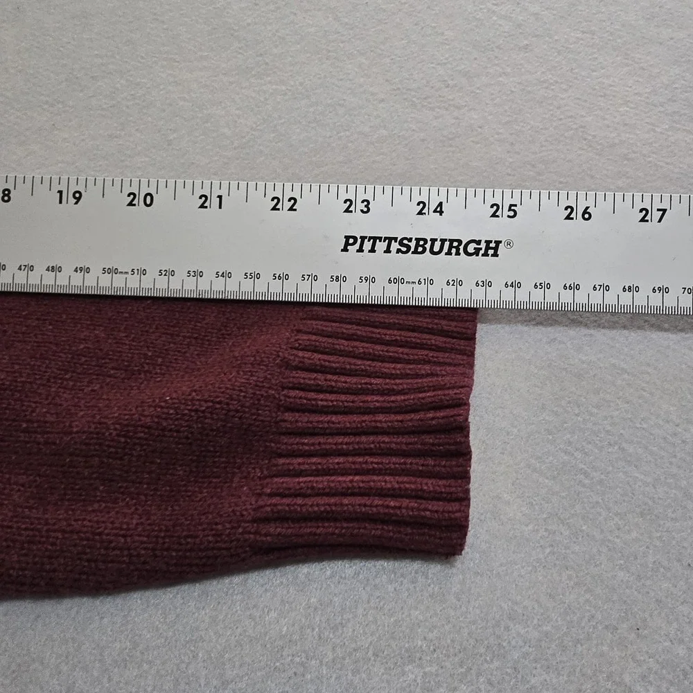 Croft & Barrow Men XXL Burgundy Sweater Quarter Zip Pullover Ribbed Cotton Blend